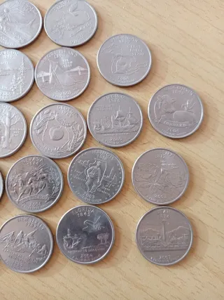 31 Monedas Cuarto de Dólar USA Diferentes
