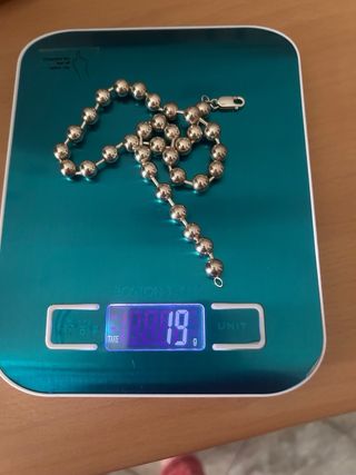 Collar Bolas Plata 42cm