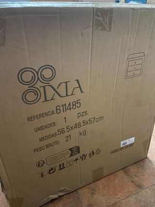 Mesita Noche Ixia Espejo Gris Plata