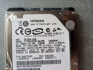 Disco Duro Portátiles-USB, Hitachi, 250GB, SATA