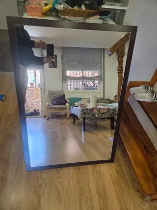 Espejo de madera y cristal