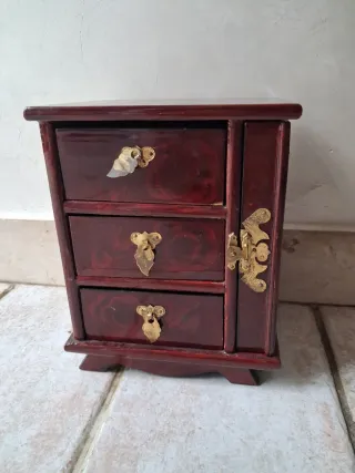 Portagioie cinese vintage legno e ottone
