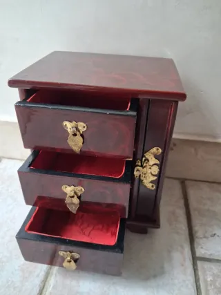 Portagioie cinese vintage legno e ottone
