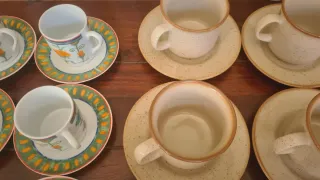 3 Juegos Tazas y Platos Cerámica