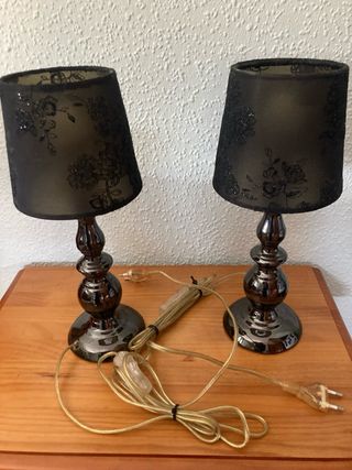 Juego de 2 lámparas de mesa negras