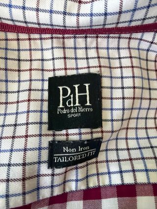 Camisa Pedro del Hierro cuadros rojo y blanco