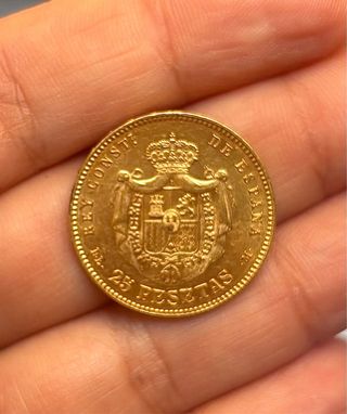 Moneda 25 Pesetas Alfonso XII 1878 Oro