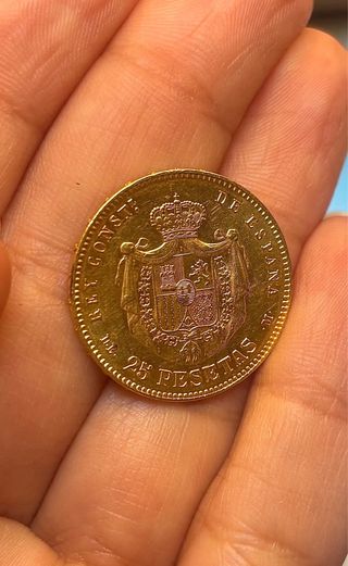 Moneda 25 Pesetas Alfonso XII 1878 Oro