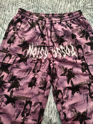 Pantalón Romwe Estrellas Negro Rosa