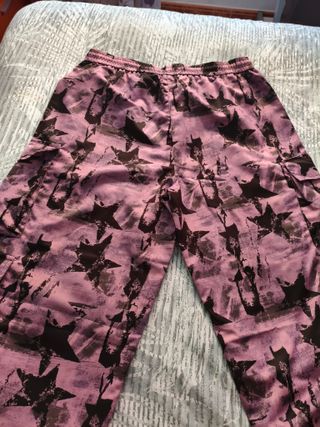 Pantalón Romwe Estrellas Negro Rosa