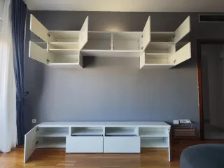 Mueble de salón blanco modular