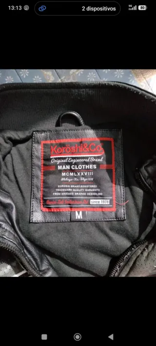 Chaqueta Koröshi Cuero Sintético Negra