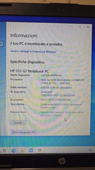 HP 255 G7 Notebook Usato Poco