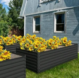 Cama de jardín metálica exterior