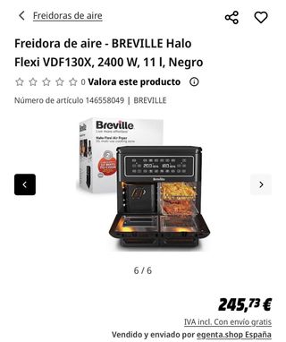 NUEVO! Freidora de Aire Breville Halo Flexi VDF1