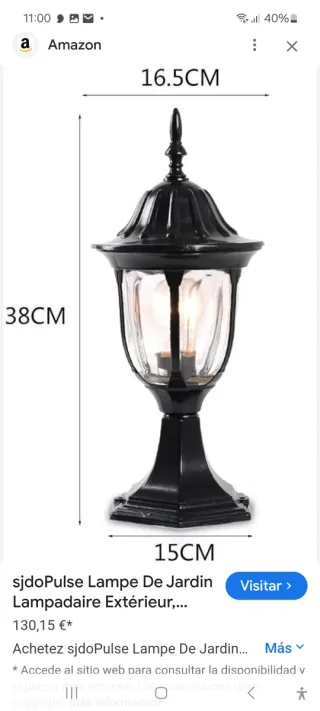 SIN ESTRENAR. Lámpara de exterior..SOBREMURO.metal