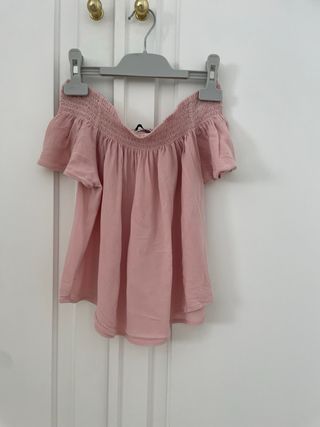 Top rosa palo escotado