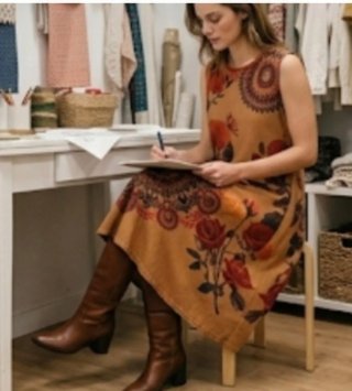 Vestido ante estampado flores