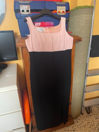 Vestido negro con encaje, tallas L/S