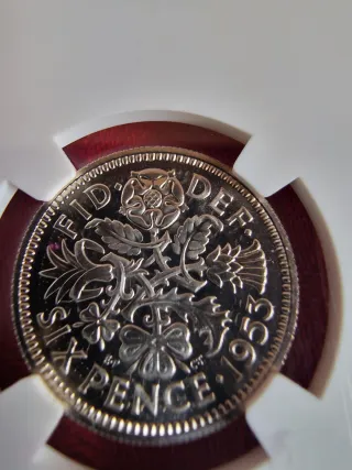 GRAN BRETAGNA - Elisabetta II 1953 - 6 Pence Proof