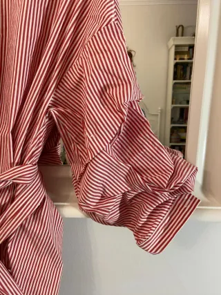 Camisa cruzada rayas roja y blanca Talla L