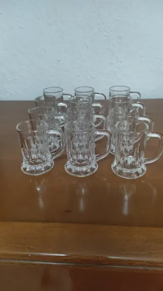 12 Jarritas de Cristal Antiguas