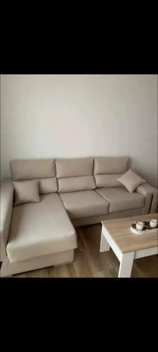 Sofá modular beige de tela