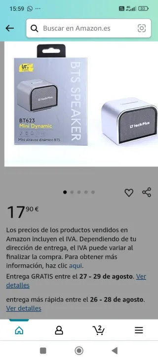 Altavoz Bluetooth LT623 Mini Dynamic