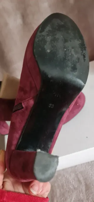 Botines L'orena Burdeos Tacon Plataforma