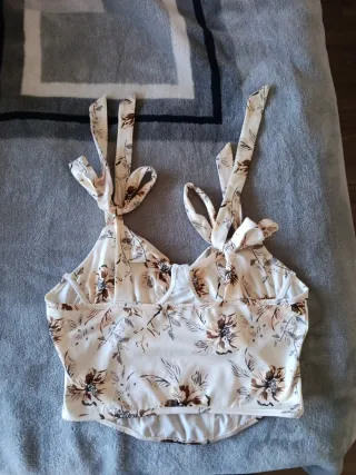 Corsé floral beige talla M