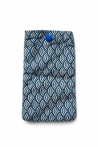 Porta telemóvel/canetas tecido padrão azul