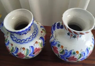 Juego 2 Jarrones de cerámica decorados 26 cm