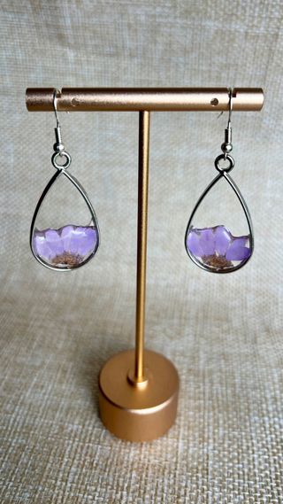 Orecchini con fiori veri in resina