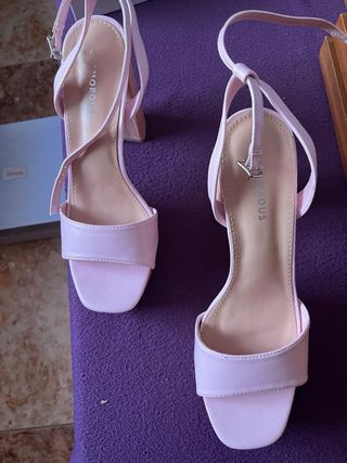 Sandalias rosa pastel tacon 39
