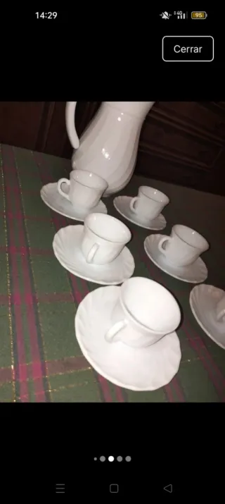 Set caffè bianco in porcellana