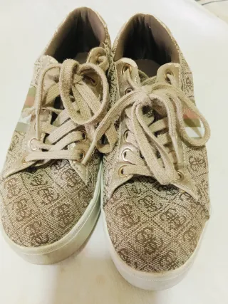 Sneakers Guess donna marroni/oro