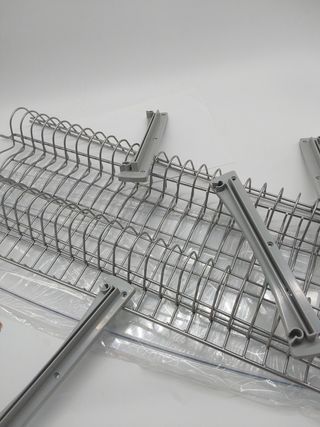 Emuca - Escurreplatos para módulos altos Suprastar, Escurridor de Platos y Vasos para Muebles de Cocina, módulo 900mm, Acero, Pi