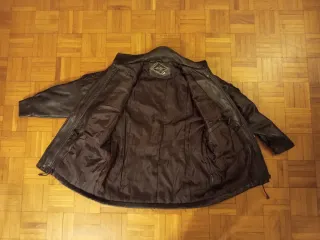Chaqueta Cuero Sintético Marrón Talla M