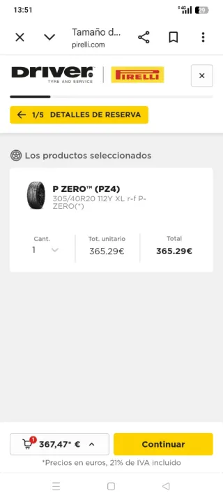 Pirelli P Zero 305/40 R20 Nuevo