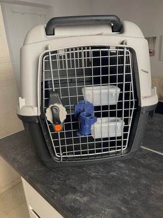 Transportín Perro/Gato Negro y Gris