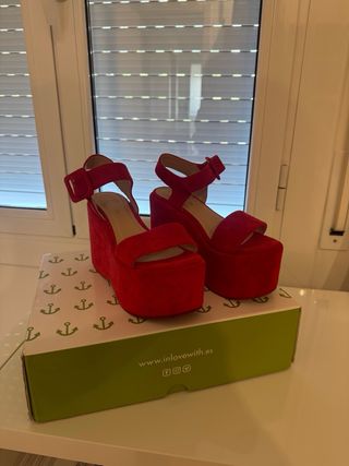 Sandalias Plataforma Rojas