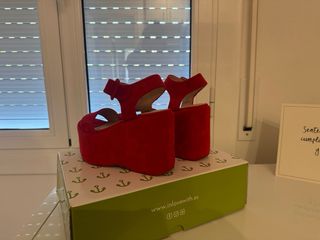 Sandalias Plataforma Rojas