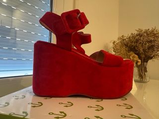Sandalias Plataforma Rojas