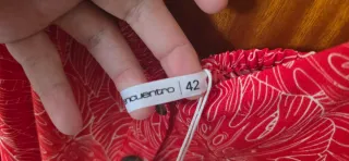 Mono ancho Encuentro rojo estampado