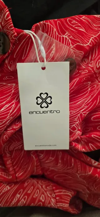 Mono ancho Encuentro rojo estampado