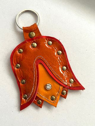Portachiavi tulipano pelle arancione