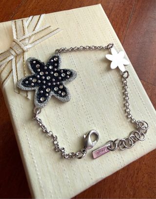 BRACCIALE “STROILI” IN DENIM E CRISTALLI