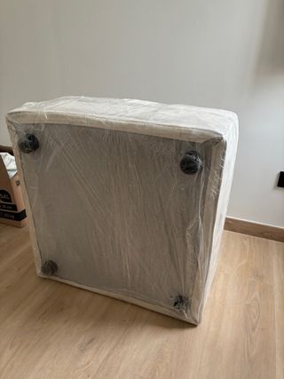 Módulo puf cuadrado tapizado beige