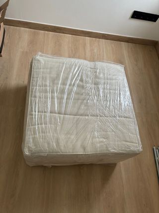Módulo puf cuadrado tapizado beige