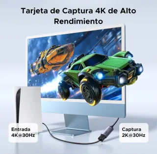Tarjeta Captura Video HMDI 4K 30Hz USB C/A 2K 30Hz